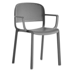 Pedrali Antracitově šedá plastová jídelní židle Dome 266  - Výška81 cm- Šířka 58 cm