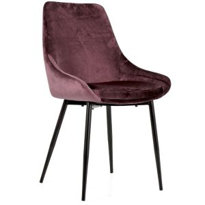 Růžová sametová jídelní židle Tenzo Lex  - Výška85 cm- Šířka 47