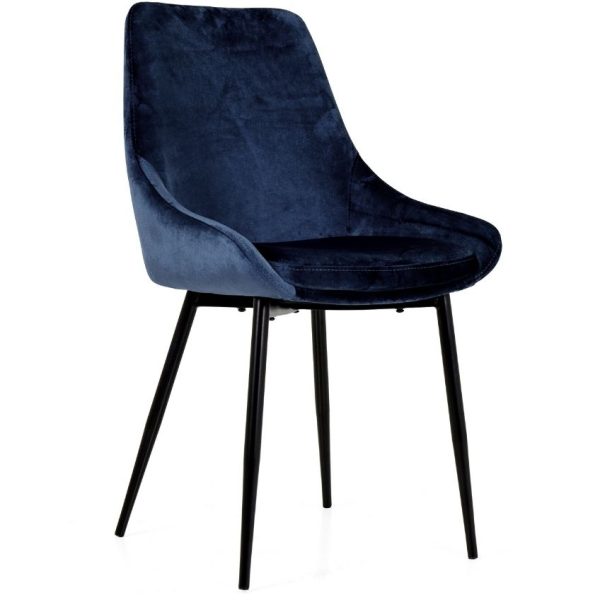 Královsky modrá sametová jídelní židle Tenzo Lex  - Výška85 cm- Šířka 47