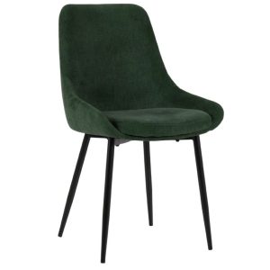 Tmavě zelená manšestrová jídelní židle Tenzo Lex  - Výška85 cm- Šířka 47