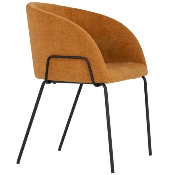 Oranžová látková jídelní židle Tenzo Bud  - Výška77 cm- Šířka 53 cm