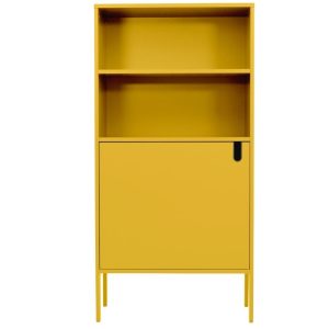 Matně hořčicově žlutá lakovaná knihovna Tenzo Uno 152 x 76 cm  - Výška152 cm- Šířka 76 cm