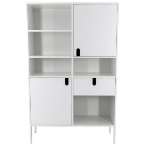 Matně bílá lakovaná knihovna Tenzo Uno 176 x 109 cm  - Výška176 cm- Šířka 109 cm