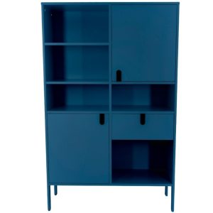 Matně petrolejově modrá lakovaná knihovna Tenzo Uno 176 x 109 cm  - Výška176 cm- Šířka 109 cm
