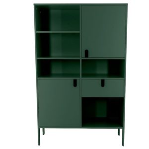 Matně zelená lakovaná knihovna Tenzo Uno 176 x 109 cm  - Výška176 cm- Šířka 109 cm