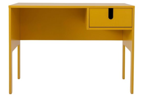 Matně hořčicově žlutý lakovaný pracovní stůl Tenzo Uno 105 x 50 cm  - Výška75 cm- Šířka 105 cm