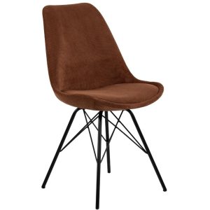 Scandi Rezavě červená manšestrová jídelní židle Erisa  - Výška85