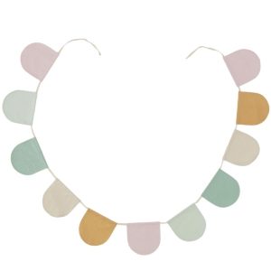 Pastelově barevný látkový závěsný dekorativní řetěz Kave Home Nami  - Výška1 cm- Šířka 250 cm
