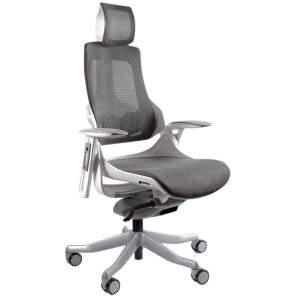 Office 360 Šedá látková kancelářská židle Master A03  - Výška117-137 cm- Šířka 68 cm