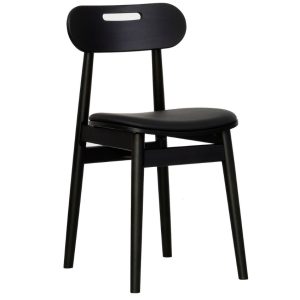 Take Me Home Černá buková jídelní židle Jonas s černým sedákem  - Výška83 cm- Šířka 43 cm