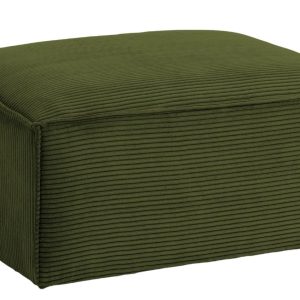 Zelený manšestrový taburet Kave Home Blok 90 x 70 cm  - Výška41 cm- Šířka 90 cm