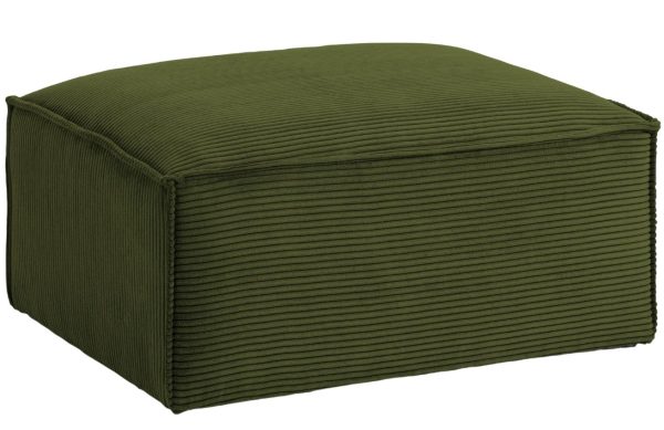 Zelený manšestrový taburet Kave Home Blok 90 x 70 cm  - Výška41 cm- Šířka 90 cm