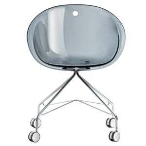 Pedrali Kouřově šedá plastová konferenční židle Gliss 968  - Výška73 cm- Šířka 59 cm