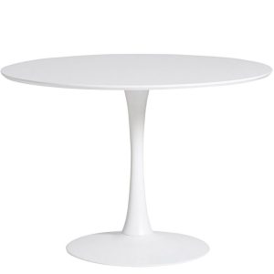 Bílý kulatý jídelní stůl Marckeric Oda 110 cm  - Výška75 cm- Průměr 110 cm