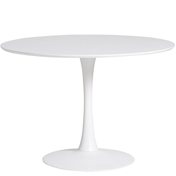Bílý kulatý jídelní stůl Marckeric Oda 110 cm  - Výška75 cm- Průměr 110 cm