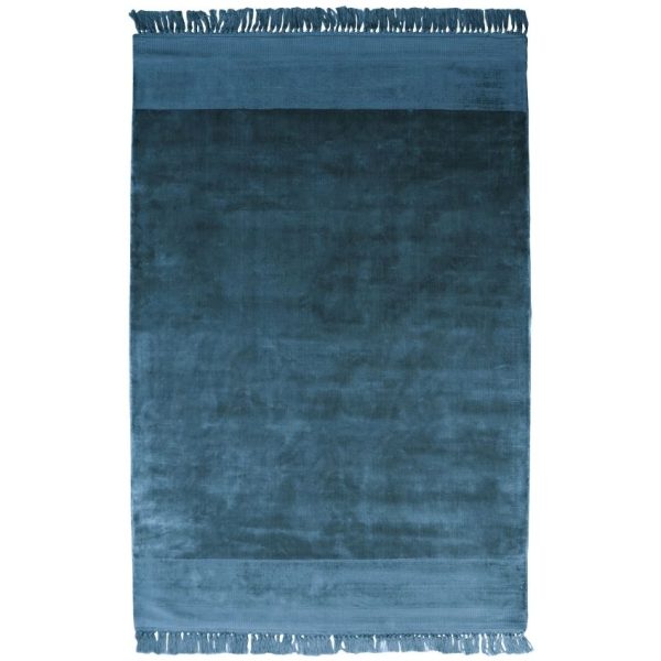 Hoorns Petrolejově modrý látkový koberec Peew 170x240 cm  - Výška1 cm- Šířka 170 cm