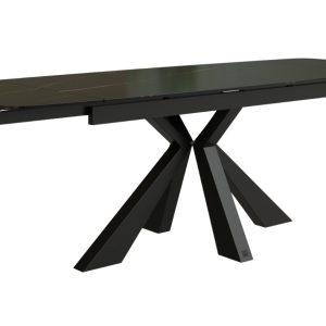 Černý skleněný rozkládací jídelní stůl Miotto Moena 160/200/240 x 76 cm  - Výška76 cm- Šířka 160/200/240 cm