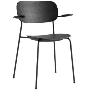 Audo CPH Černá dubová jídelní židle AUDO CO s područkami  - Výška80 cm- Šířka 62 cm