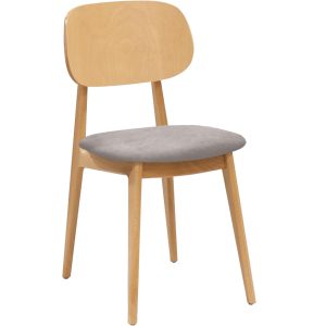 FormWood Světle šedá dubová látková jídelní židle Rabbit  - Výška84 cm- Šířka 41 cm