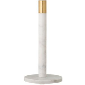 Bílý mramorový držák na roli kuchyňských utěrek Bloomingville Emira  - Výška32 cm- Průměr 15 cm