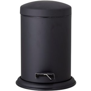 Černý kovový pedálový odpadkový koš Bloomingville Loupi  - Výška27 cm- Průměr 20 cm