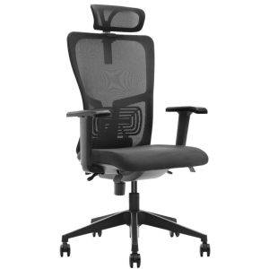 DMQ Černá látková kancelářská židle Tuson  - Výška109-128 cm- Šířka 63