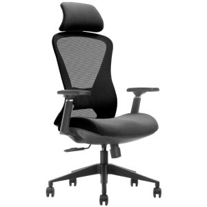 DMQ Černá látková kancelářská židle Luisa  - Výška121-131 cm- Šířka 66 cm