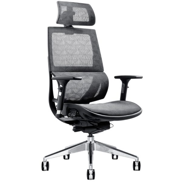 DMQ Černá látková kancelářská židle Givi  - Výška115-129 cm- Šířka 70 cm