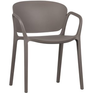 Hoorns Šedá plastová jídelní židle Benot  - Výška75 cm- Šířka 57 cm