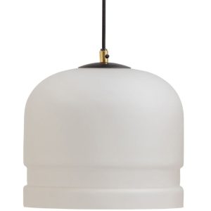Hoorns Bílé skleněné závěsné světlo Micana 27 cm  - Výška27 cm- Průměr 27 cm