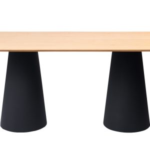 Dubový jídelní stůl Marco Barotti 180 x 90 cm s matnou černou podnoží  - Šířka180 cm- Hloubka 90 cm