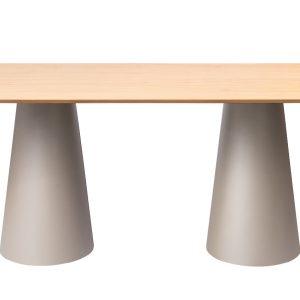 Dubový jídelní stůl Marco Barotti 180 x 90 cm s matnou stříbrnou podnoží  - Šířka180 cm- Hloubka 90 cm