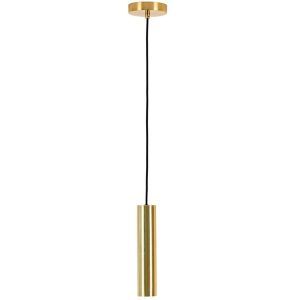 Nordic Living Zlaté kovové závěsné světlo Aris 6 cm  - Výška28 cm- Průměr 6 cm
