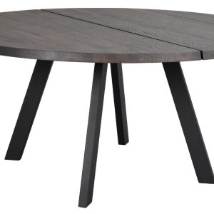 Tmavě hnědý jasanový jídelní stůl ROWICO FRED 160 cm  - Průměr160 cm- Výška 75 cm
