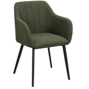 Zelená látková jídelní židle ROWICO BOLTON  - Výška82 cm- Šířka 56 cm