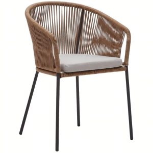 Béžová pletená jídelní židle Kave Home Yanet  - Výška79 cm- Šířka 56 cm