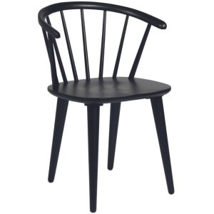 Černá dřevěná jídelní židle ROWICO CARMEN  - Výška76 cm- Šířka 55 cm