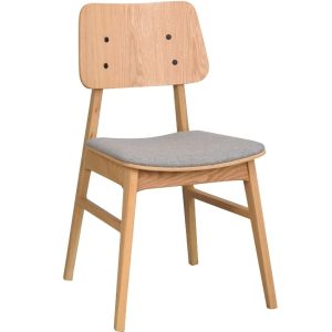 Dubová jídelní židle s látkovým sedákem ROWICO NAGANO  - Výška85 cm- Šířka 50 cm
