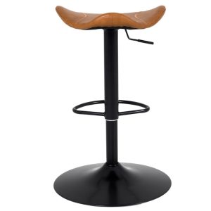Hnědá koženková nastavitelná barová židle Tenzo Zeb 57-79 cm  - Výška64-86 cm- Šířka 42 cm