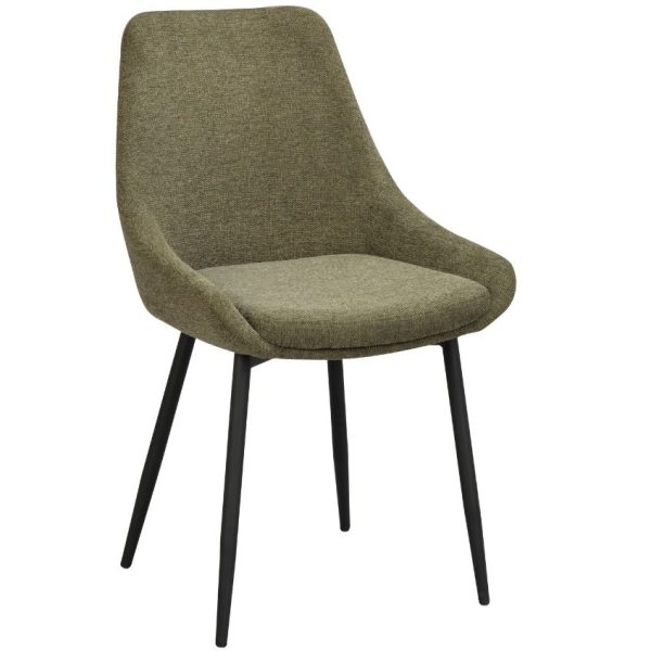 Zelená látková jídelní židle ROWICO SIERRA  - Výška85 cm- Šířka 49 cm