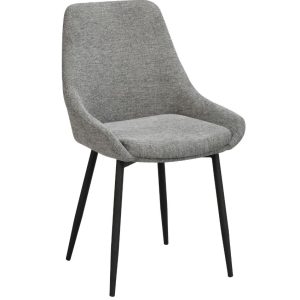 Světle šedá látková jídelní židle ROWICO SIERRA  - Výška85 cm- Šířka 49 cm