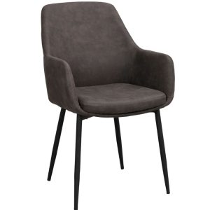 Tmavě šedá látková jídelní židle ROWICO REILY  - Výška86 cm- Šířka 55 cm