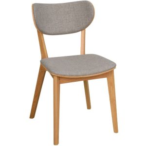 Dubová jídelní židle ROWICO KATO s šedým sedákem  - Výška83 cm- Šířka 46 cm
