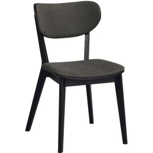 Černá dubová jídelní židle ROWICO KATO s tmavě šedým sedákem  - Výška83 cm- Šířka 46 cm