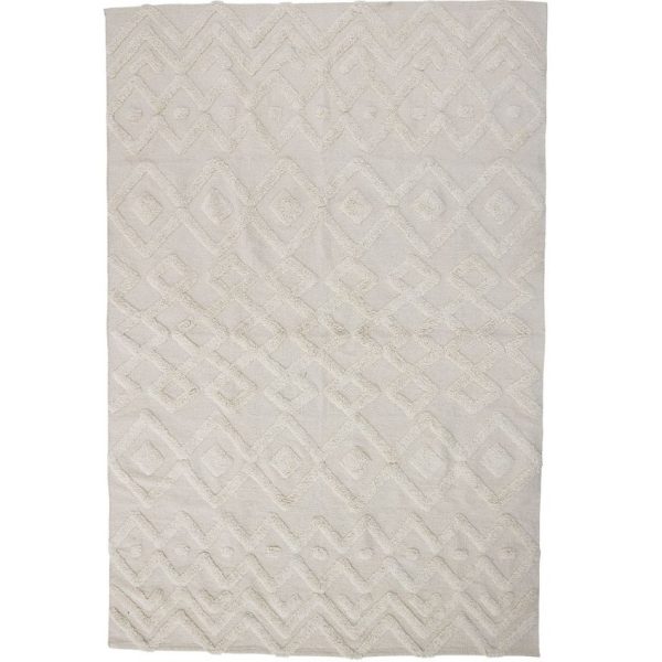 Krémově bílý bavlněný koberec Bloomingville Billa 140 x 200 cm  - Šířka140 cm- Délka 200 cm