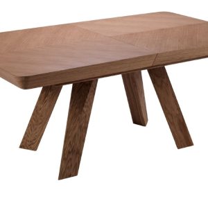Hnědý dubový rozkládací jídelní stůl Windsor & Co Njal 100 x 180-380 cm  - Výška76 cm- Šířka 180-380 cm