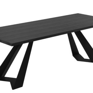 Černý dubový jídelní stůl Windsor & Co Indus 180 x 100 cm  - Výška75 cm- Šířka 180 cm