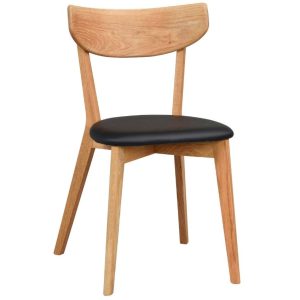 Dubová jídelní židle ROWICO AMI s koženkovým sedákem  - Výška80 cm- Šířka 48 cm