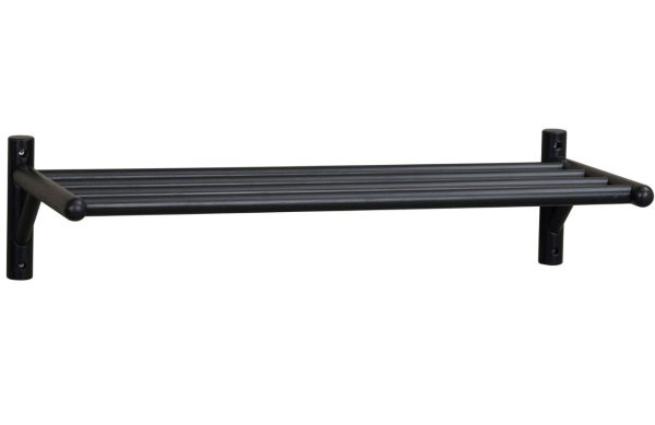 Černá dubová nástěnná police ROWICO MILFORD 80 cm  - Výška19 cm- Šířka 80 cm