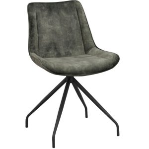 Zelená sametová otočná jídelní židle ROWICO ROSSPORT  - Výška83 cm- Šířka 52 cm